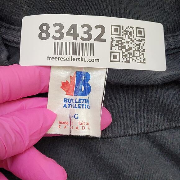 Vintage 90s Hockey Shirt M/L 20x25 Faded Black Hall-of-Fame - Picture 7 of 14